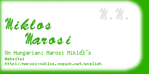 miklos marosi business card